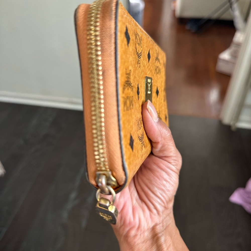 MCM Cognac Leather Zip Wallet - Picture 2 of 7